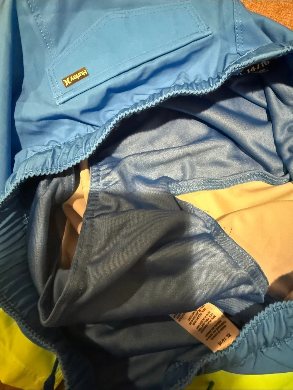 Hurley Boys Blue-Green-Yellow Ombre Swim Trunks